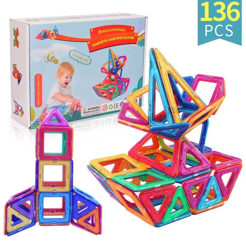 

136pcs Magnetic Design Construction Ferris wheel Set Model & Building Plastic Magnetic Blocks Educational Toys For Children Gift