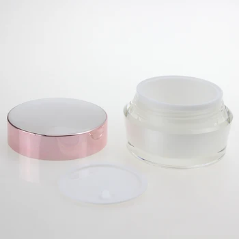 

100pcs/lot 50 ml Cream Jar,50g Pearl White Plastic Empty Container