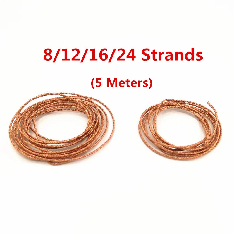 5 Meters Length 8/12/16/24 Strands Speaker Lead Wire Twist Copper Cable DIY Repair for 5"-18"Inch Subwoofer Gold