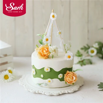 

Forest Style Little Daisy tent Happy Birthday Cake Toppers Decoration Party Decorations For Baking Lovely Gifts