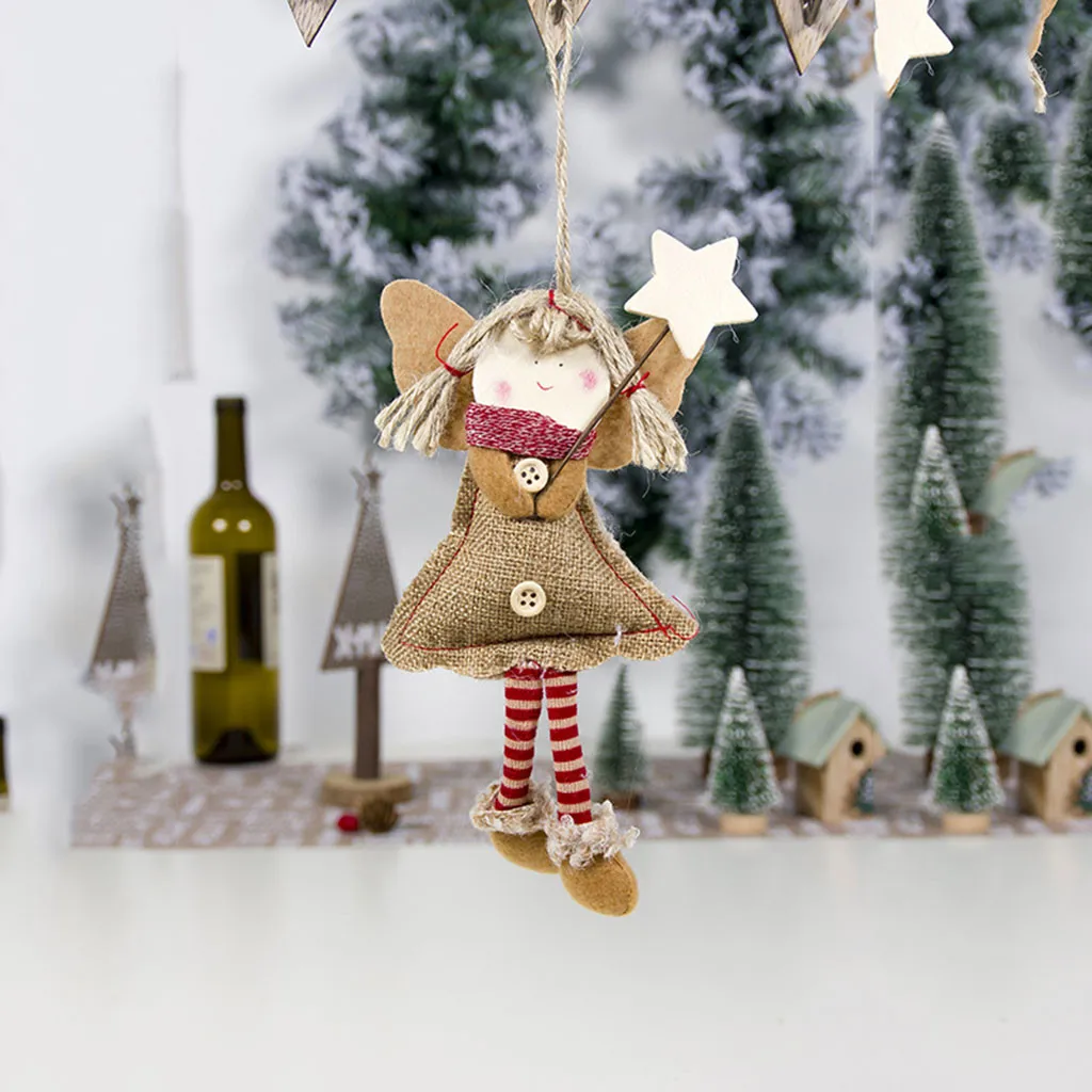 Рождественское украшение мини Ткань Ангел девочка кукла Рождественская елка Декор праздничные вечерние DIY подвесные украшения для дома