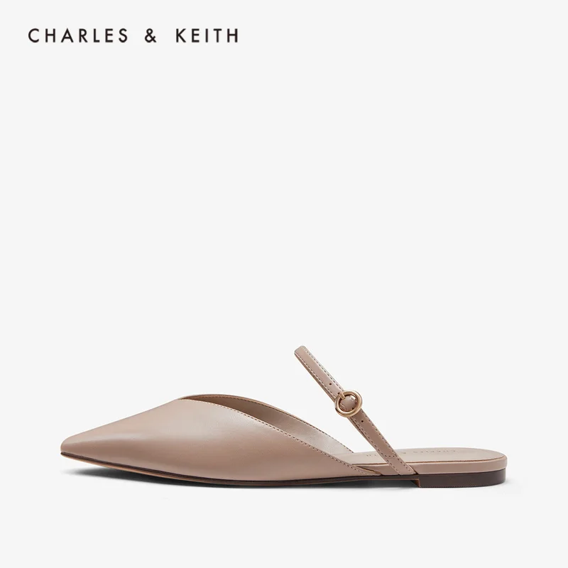 CHARLES＆KEITH Новинка на 2020 CK1-70900184Женские босоножки Острый Носок Плоскем каблуке