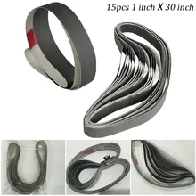 

15pcs 760*25mm Black Silicon Carbide Abrasive Belt 600 800 1000 Grit Sandpaper For Wood Metal Paint Plastic Plaster Polishing