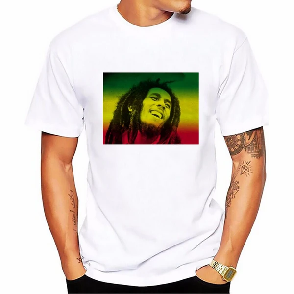 Bob Marley T-Shirt Unisex Reggae Music Rastaman Famous Picture Of Slim Fit Tee Shirt | Мужская одежда