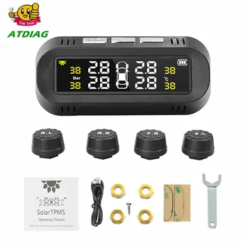 

Smart Car TPMS Tyre Pressure Monitoring System Solar Power Digital LCD Display Auto Security Alarm Systems Tyre Pressure