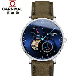 Karneval ultradure tourbillon automatische mechanische uhren myanner luxus uhren Mode Leder Neue Uhren Relogio Masculino