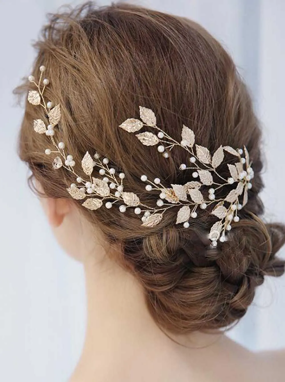 Leaves and Floral Headband Bohemian Headpiece Crystal Pearl Hair Vine