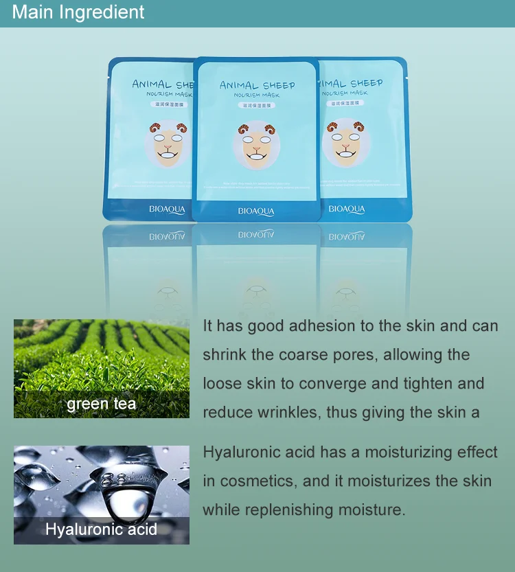BIOAQUA Skin Care Korea Face Mask Hot sale Moisturizing Facial Mask Sheet Whitening Essence Animal Facial Mask