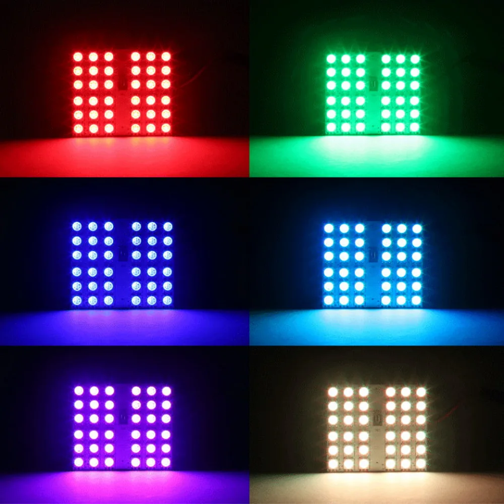 T10 RGB 5050 12SMD Автомобильный светодиодный пульт дистанционного управления Rgb Светодиодная панель для автомобиля интерьер Авто светильник s чтение купол фестон BA9S адаптер DC 12v светильник