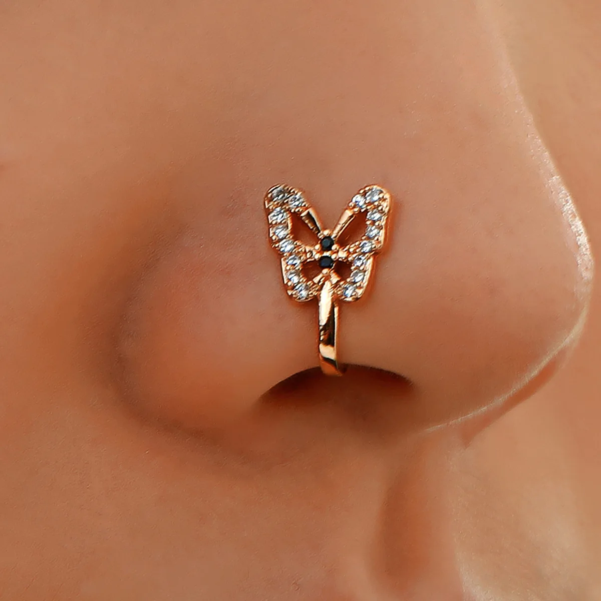 Butterfly nose stud gold Clearance