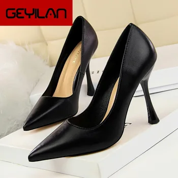 

BIGTREE Women High Heel Shoes 2019 New Sexy Pumps Women Shoes Summer Heels Women Pumps Leather Shoes Women Fashion Wedding Shoes