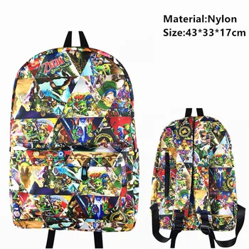 

Game Zelda Breath of the Wild Nylon Backpack Teenager Student zip Schoolbag Cartoon Boys Girls Travel Laptop Bag casual bookbag