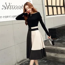 Стильный комплект, платье, Модный комплект из двух предметов, осень, стиль, модная Осенняя шикарная замшевая юбка