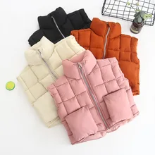 Ручная одежда из хлопка и Южной Кореи; детская одежда из хлопка для мужчин и женщин; детская одежда унисекс с высоким воротником и объемной сумкой; теплый жилет; жилет