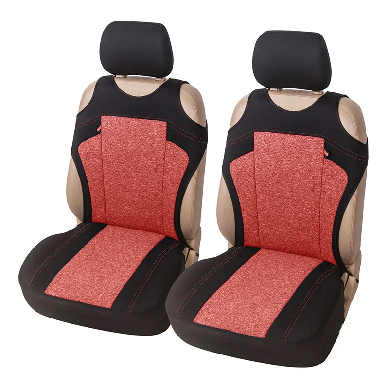 AUTOYOUTH 2 шт. универсальные чехлы для сидений автомобиля-Чехлы для передних сидений сетчатые губчатые аксессуары для интерьера дизайн футболки-для автомобиля/грузовика/микроавтобуса - Название цвета: Red front covers