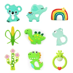 Anneau de dentition en silicone pour les dents de bébé,jouet en silicone, sans BPA, perles à monter soi même en forme d'animaux, chien, koala, hibou, éléphant, 