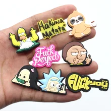 Breloques de chaussures en PVC, 1 pièce, motif dessin animé amusant, accessoires de chaussures, sabots en forme de crocodile, décorations à boucle, cadeaux de noël pour enfants et adultes, jibz 