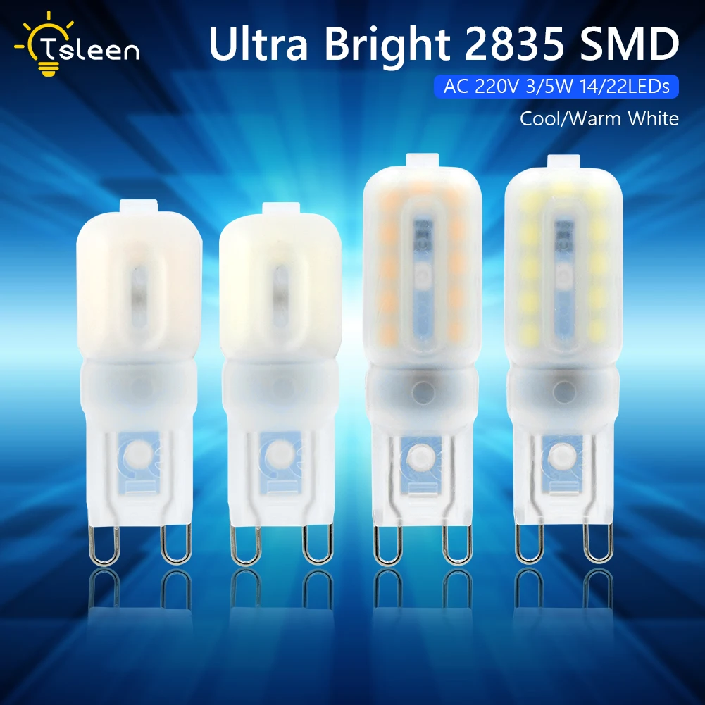Светодиодная мини лампа G9 SMD2835 3 Вт 5 220 В переменного тока|Светодиодные лампы и