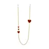 E.B.belle Fashion Enamel Black White Red Heart Gold Glasses Chain Multifunctional Anti-Lost Mask Chain For Women 2