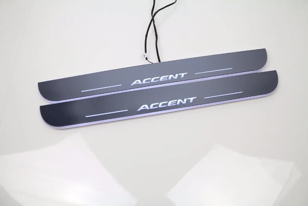 Osmrk светодиодные движущиеся двери scuff для hyundai accent динамические пороги Плиты плоская подкладка наложения потока/фиксированный светильник, 2 шт