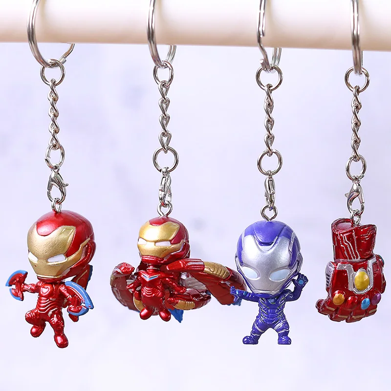 Marvel Мстители брелоки Железный человек танос Сокол война машина Черная пантера ПВХ фигурка игрушки куклы-Подвески 8 шт./компл
