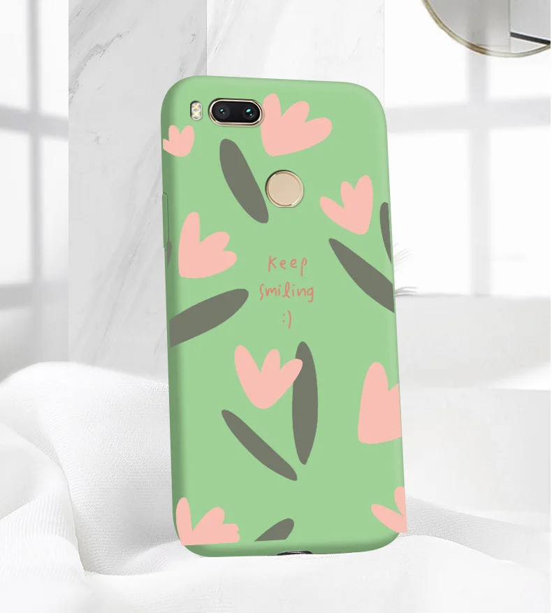 For Xiaomi MI 5x A1 Case Cartoon Colorful Pattern Silicone TPU Bumper Cute Dinosaur Flower Phone Cover Fundas Shell flip phone cover