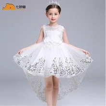 Белое платье принцессы для девочек от 3 до 14 лет, нарядное платье для девочек 7 seconds fish, детское Брендовое праздничное платье vestidos