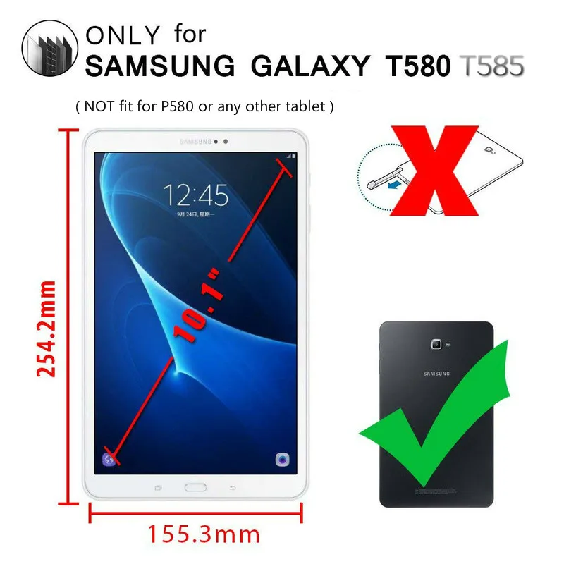 Вращающийся на 360 градусов чехол для Samsung Galaxy Tab A A6 10 1 дюйма 2016 T580 T585 T580N|Сумки и