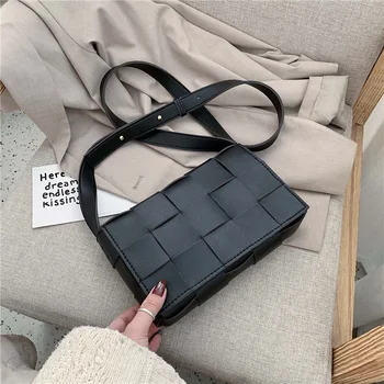 

Weave Pu Leather Crossbody Bags For Women 2020 Winter Trend Shoulder Bag Lady's Designer Luxury Branded Female Handbags