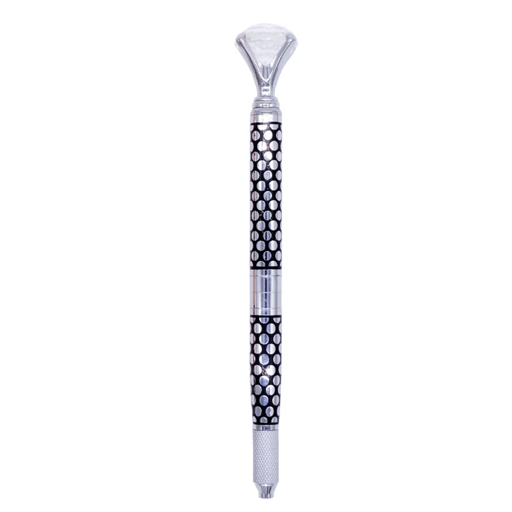Silver Аксессуары для бровей Microblade Needle Slim Munsu инструмент для Татуировки Ручка Держатель Автоклав Макияж многоцелевой ручной с кристаллом - Цвет: Silver