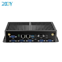 XCY Fanless Industrial Mini PC Intel Core i7 5500U 2x GbE LAN 6x COM RS232 HDMI VGA 6x USB Support WiFi 4G LTE Windows Linux 1