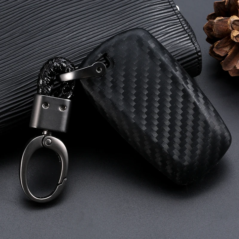 Carbon-Fiber-Pattern-Silicone-Key-Cover-Case-Keychain-For-BMW-520-525-730li-740-118-320i (3)