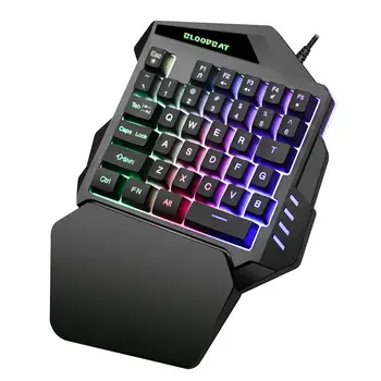 

One-Handed RGB Mechanical Gaming Keyboard 35 Keys Switch LED Keyboard Left Hand Mini Keypad For Mobile Game Controller