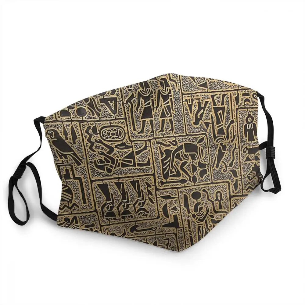 Símbolos hieroglíficos máscaras de proteção mitologia egípcia antigo egito deuses atum horus osiris reutilizável moda mascarilla