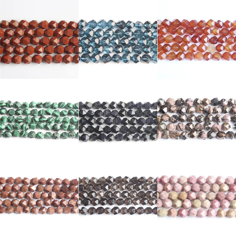 Fashion jewellry 6/8/10mm Multifaceted cutting natural stone Loose beads series suitable for jewelry making DIY Bracelet Necklac | Украшения