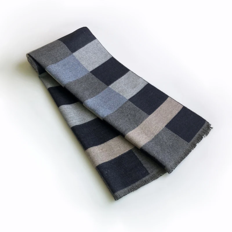 Bufanda de cachemira de doble cara a cuadros de diseño único 2024, chal de invierno para hombre, marca de lujo, suave, cálida, lisa, pañuelo, bufandas, ponchos, envoltura