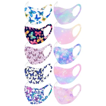 

10pcs Tie-dye Butterfly Mix Facemask Adult Cotton Ice Silk Mask Washable Breathable Masque Reutilizable Protection Mascarillas