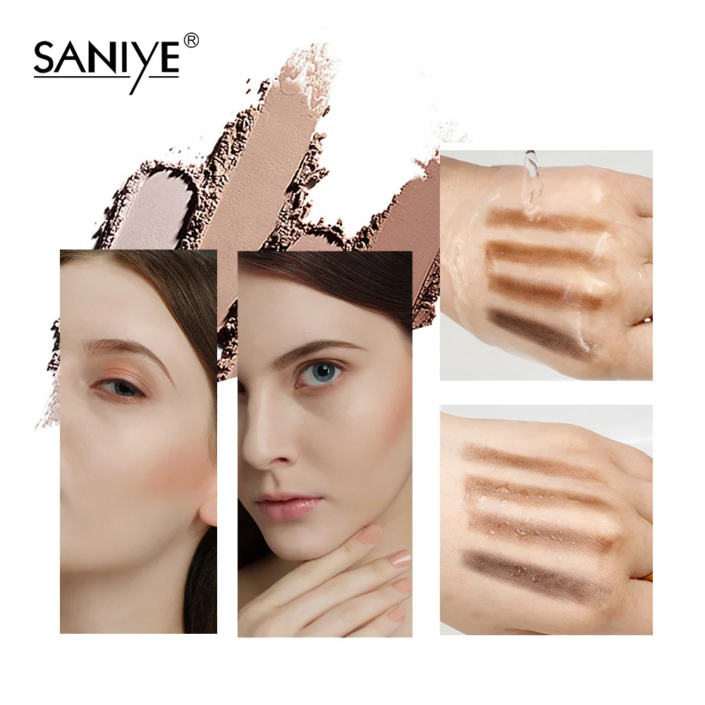 SANIYE 2 Colors Eyebrow Powder Palette Eye Brow Enhancer Professional Waterproof Makeup Eye Shadow With Brush E0220