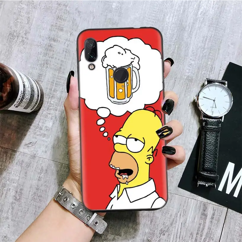 Забавные Гомер J. Симпсон черная крышка чехол для телефона для Xiaomi Redmi Note фотоаппаратов моментальной печати 8 7 7S 7A 6 S2 GO K20 Pro 6A mi 6X 5X A1 CC 9 8 Coque - Цвет: BA131-5
