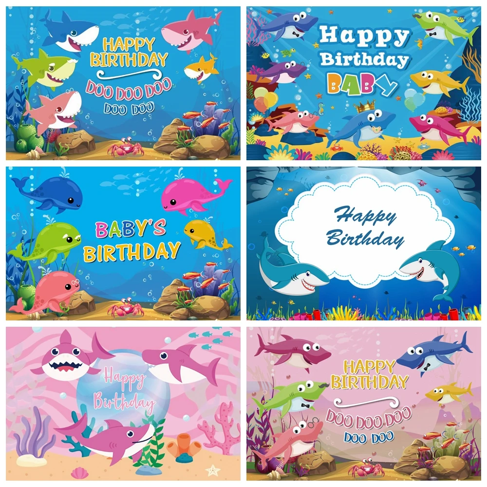 Yeele Baby Birthday Cartoon Shark Underwater World Dolphin Party Photographic Backgrounds Photography Backdrops For Photo Studio Background Aliexpress