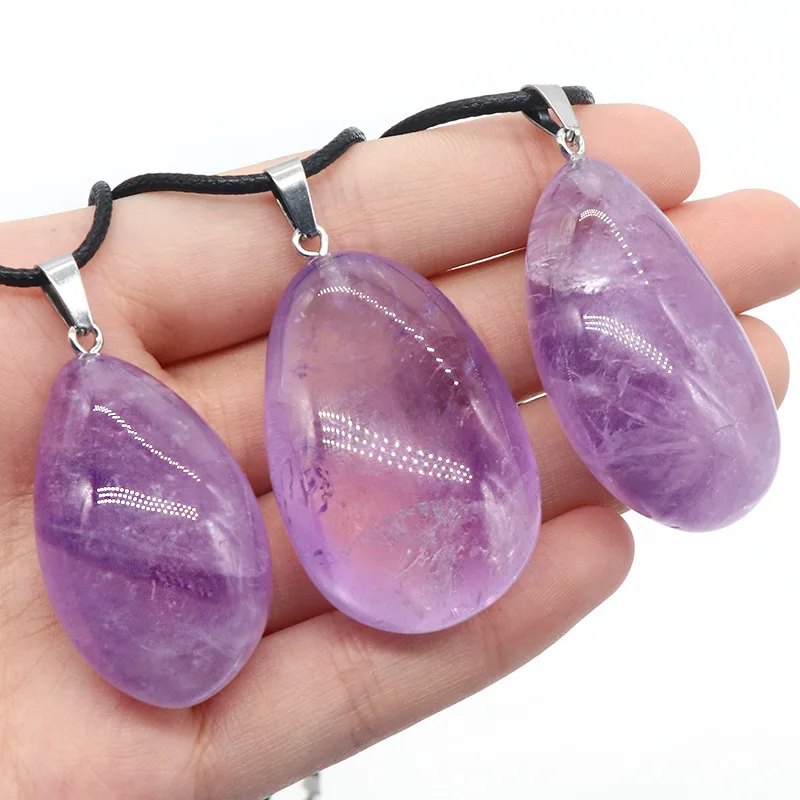 Natural Stone Irregular Amethysts Crystal Pendant Necklace For women jewelry