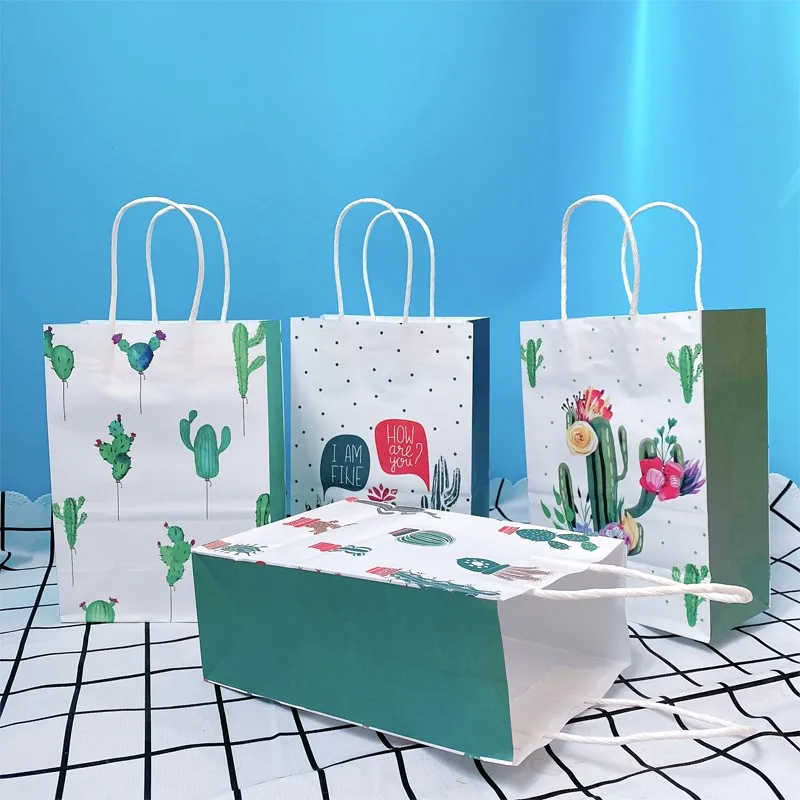 

40PCS multitudinous Kraft Birthday paper bags with handle Gift Paper Bags Wedding Party Favor Decor Package