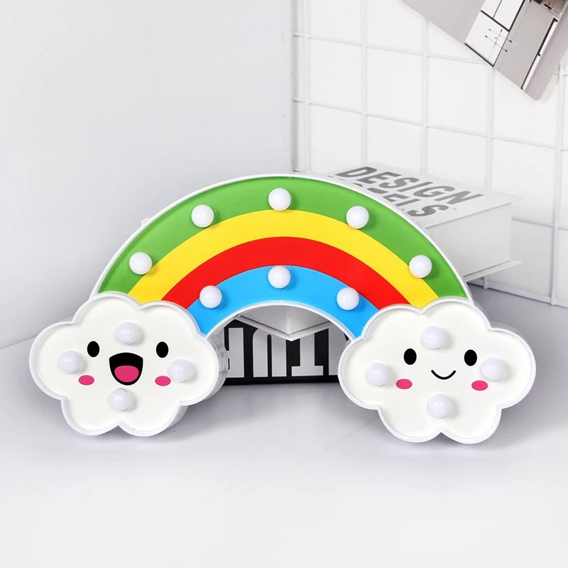 Top Rainbow Marquee светодиодный Ночной светильник настенный на батарейках декоративный