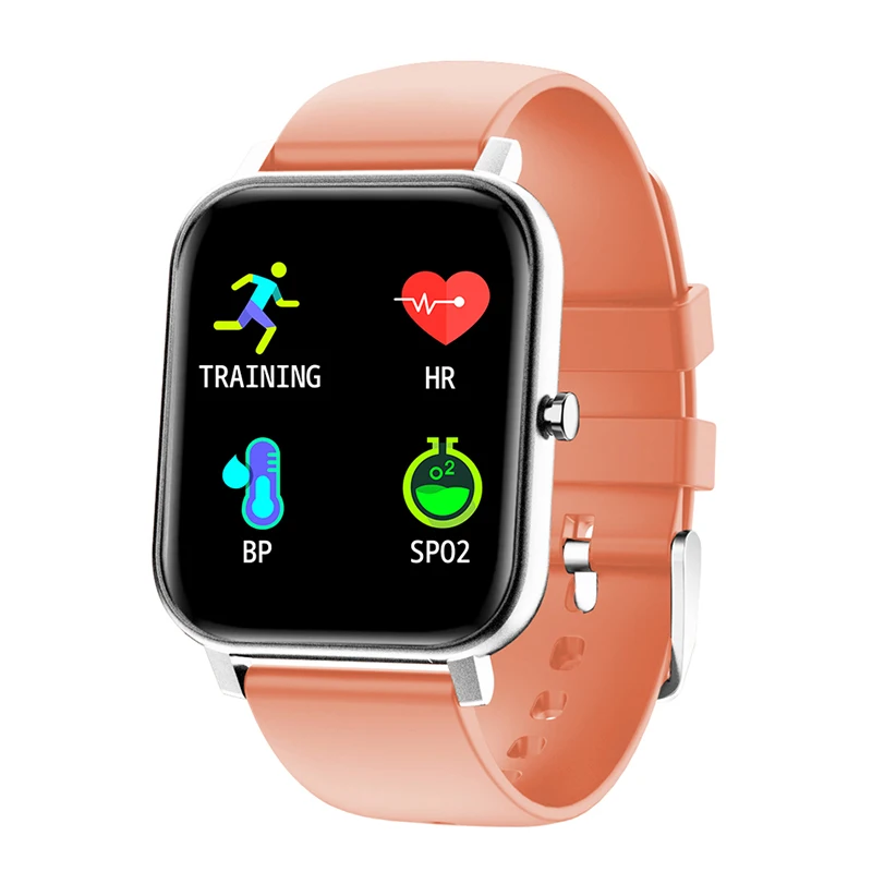 Электронные женские и мужские умные часы с полным сенсорным экраном, водонепроницаемые часы с Bluetooth, спортивные Смарт-часы для IOS Android - Цвет: Оранжевый