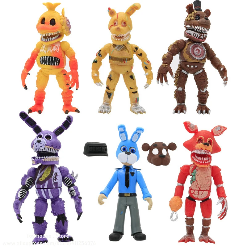 6pcs/set Figure Fnaf Nightmare Bonnie Foxy Freddy Fazbear Killer Puppet  Doll Pvc Action Toy Figures - Action Figures - AliExpress