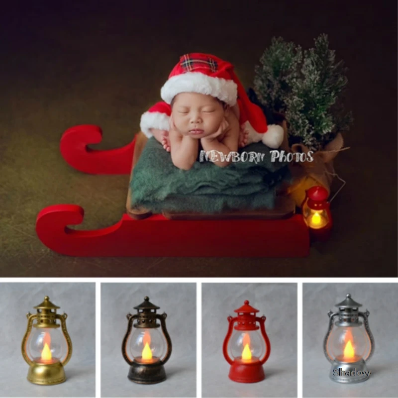 Baby Photography Props Mini Lamp Infant Photo Shoot Accessories Newborn Baby Photo Decorations Retro Lamp Mysterious Lights