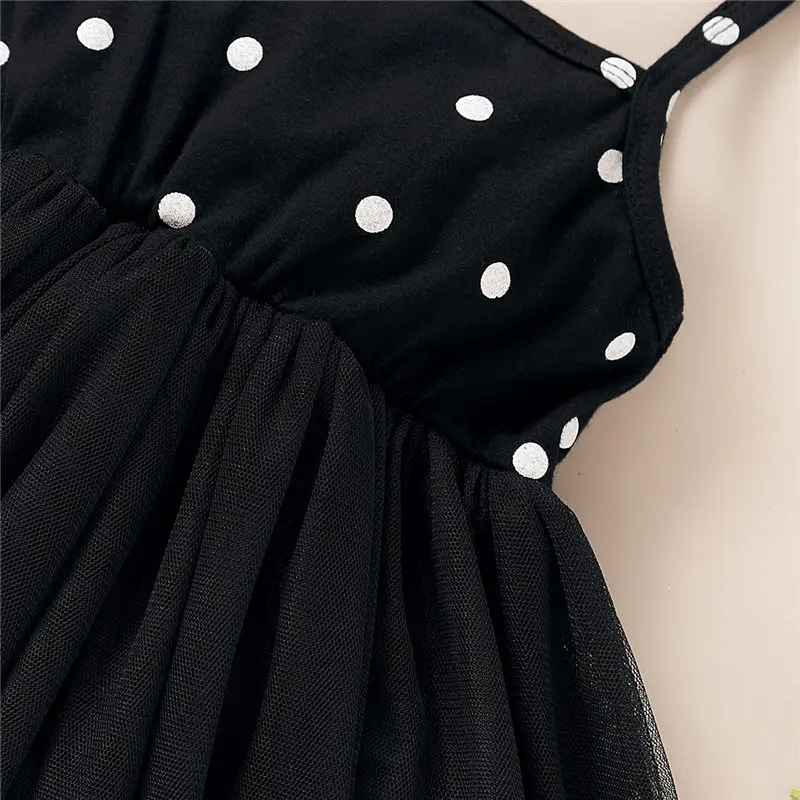 kids girl summer dress black tutu dress (4)