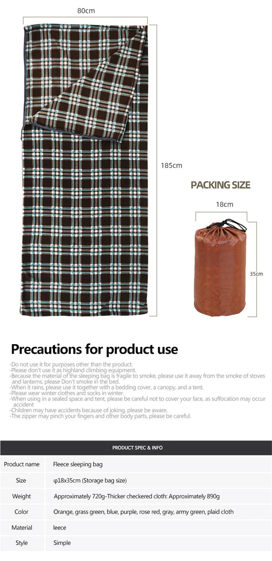 Outdoor Camping Thickened Fleece Sleeping Bag Four Seasons Warmth Lunch Break Knee Blanket Travel Liner Air Conditioning Quilt