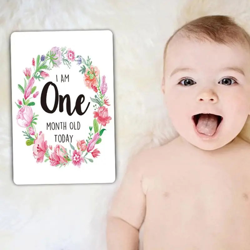 

Baby Milestone Photo Cards Unisex Moment Landmark Cards Age Markers & Unique Firsts Baby Shower Gift Set
