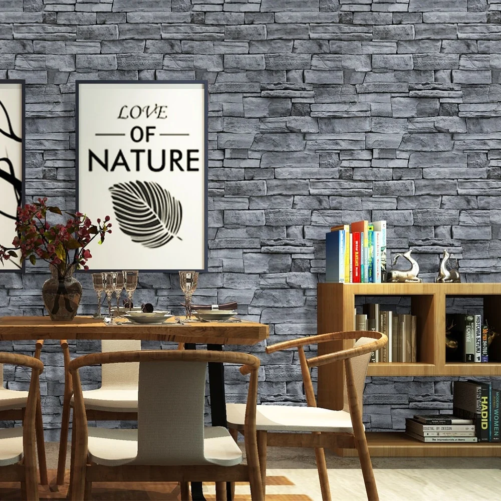 HaoHome – papier peint autocollant en vinyle imitation brique, autocollant  décoratif en pierre, pour les murs, décoration de comptoir de maison -  AliExpress